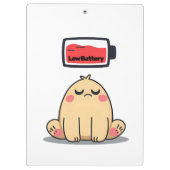 Low Battery Mood – Funny Comic Doodle クリップボード (裏面)