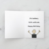 Low Battery Still Running Funny Birthday Card シーズンカード (内部)