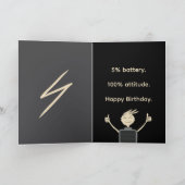 Low Battery Still Running Funny Birthday Card シーズンカード (内部)