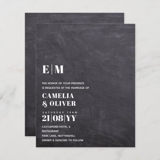 LOW BUDGET All-in-1モダン文字結婚 (正面/裏面)