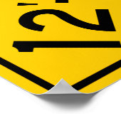 Low Clearance Warning Highway Sign ポスター (角)
