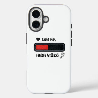 Low HP, High Vibes funny meme iPhone 16ケース