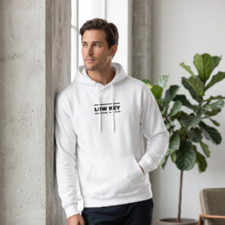 Low Key Minimalist White Pullover Hoodie | クリーン パーカ