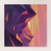 Low Poly Mountain Sunset Geometric ジグソーパズル (横)