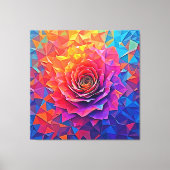 Low Poly Rose Bloom Abstract Art キャンバスプリント (正面)