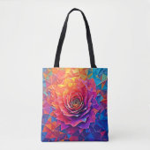 Low Poly Rose Bloom Abstract Art トートバッグ (正面)