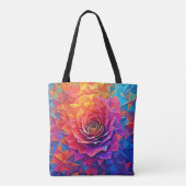 Low Poly Rose Bloom Abstract Art トートバッグ (裏面)