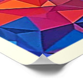 Low Poly Rose Bloom Abstract Art ポスター (角)