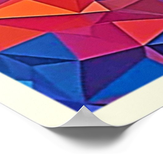 Low Poly Rose Bloom Abstract Art ポスター (角)