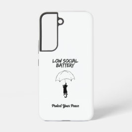 Low Social Battery–Editable Quote Cat Samsung Case Galaxy S22ケース