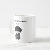 Low Social Battery Relatable Chibi Boy コーヒーマグカップ (正面左)