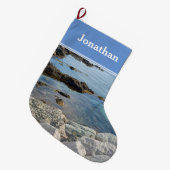 Low Tide Translucent Atlanticの海 ラージクリスマスストッキング (正面 (吊り時))