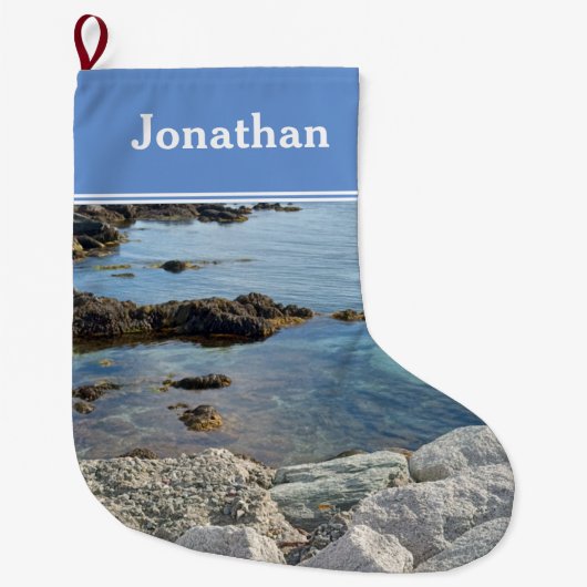 Low Tide Translucent Atlanticの海 ラージクリスマスストッキング (正面)