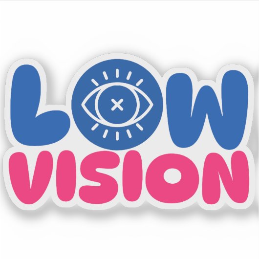 Low Vision - blue and pink シール (正面)