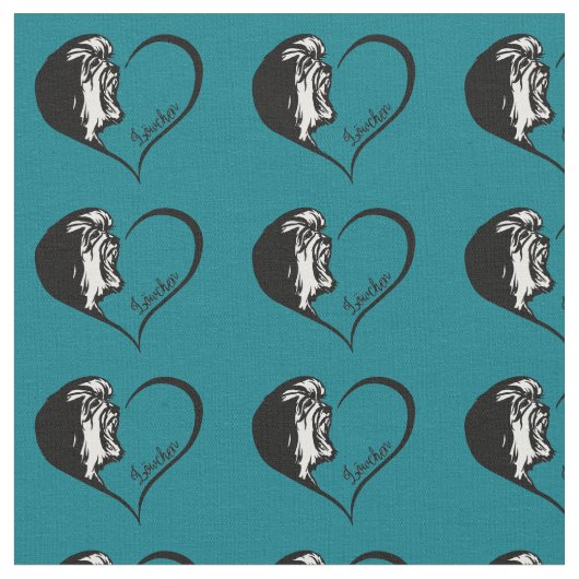 Lowchenのハートのデザイン ファブリック (クローズアップ)