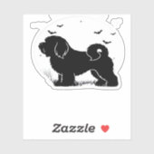 Lowchen Dog � Halloween Moon Silhouette Classic T- シール (シート)