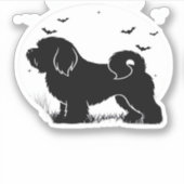 Lowchen Dog � Halloween Moon Silhouette Classic T- シール (正面)