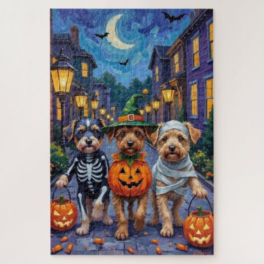 Lowchen Dogs Trick-or-Treating Halloween Costumes ジグソーパズル (縦)