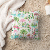 Lowcountry Coastal Preppy Throw Pillow クッション (ブランケット)