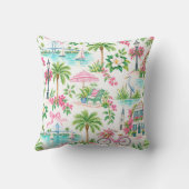 Lowcountry Coastal Preppy Throw Pillow クッション (裏面)