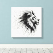 Löwe キャンバスプリント (インサイチュ (ウッドフロア))