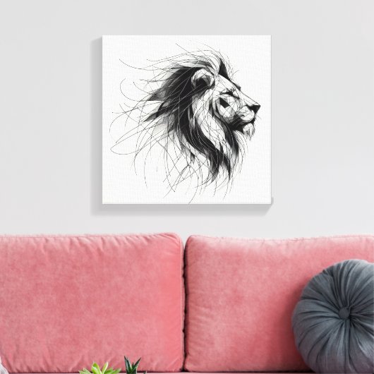 Löwe キャンバスプリント (インサイチュ (リビング))