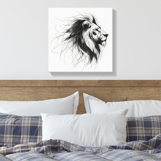 Löwe キャンバスプリント (インサイチュ (寝室))