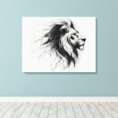 Löwe キャンバスプリント (インサイチュ (ウッドフロア))