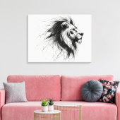 Löwe キャンバスプリント (インサイチュ (リビング))