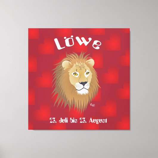 Löwe 23. Juli bis 22. August Leinwand キャンバスプリント (正面)