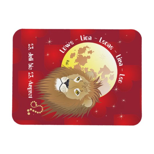 Löwe 23. Juli bis 22. August Premium Flexi Magnet マグネット (横)
