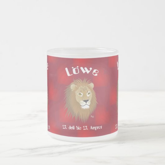 Löwe 23. Juli bis 22. August Tasse フロストグラスマグカップ (中央)