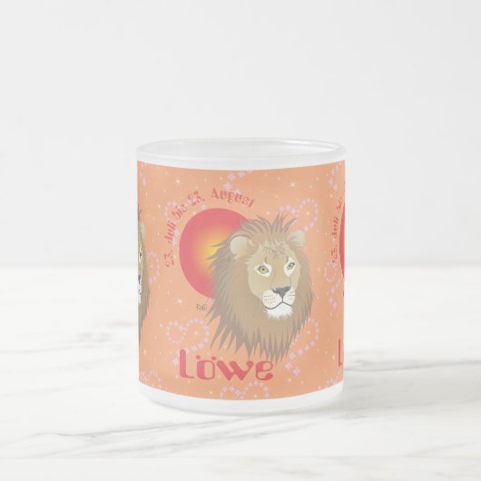 Löwe 23. Juli bis 22. August Tasse フロストグラスマグカップ (中央)