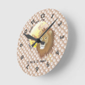 Löwe 23. Juli bis 22. August Uhr ラウンド壁時計 (傾斜)