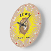 Löwe 23. Juli bis 22. August Uhr ラージ壁時計 (傾斜)