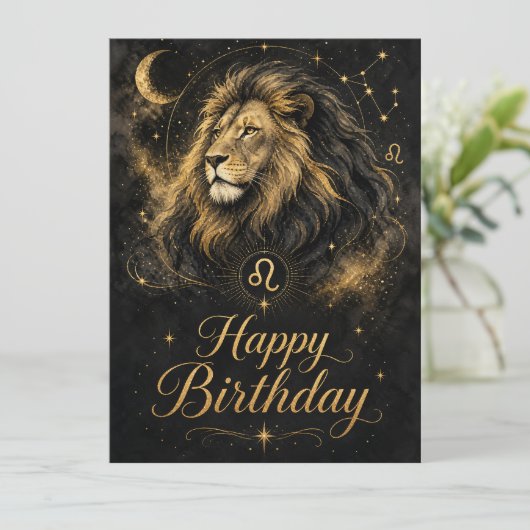 Löwe Happy Birthday Sternzeichen Design (スタンド正面)