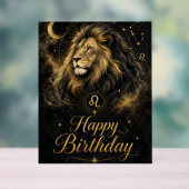Löwe Happy Birthday Sternzeichen Design アクリルサイン (ニュートラル)