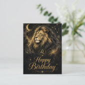 Löwe Happy Birthday Sternzeichen Design ポストカード (スタンド正面)