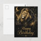 Löwe Happy Birthday Sternzeichen Design ポストカード (正面/裏面)
