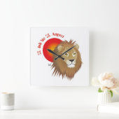 Löwe - Sternzeichen Uhr スクエア壁時計 (ホーム)