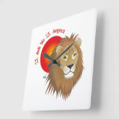 Löwe - Sternzeichen Uhr スクエア壁時計 (傾斜)