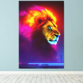 Löwen King キャンバスプリント (インサイチュ (ウッドフロア))