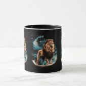 Löwennacht-T-Shirt-Design (Illustration) マグカップ (中央)