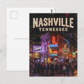 Lower Broadway Honky-Tonks USA ポストカード (正面/裏面)