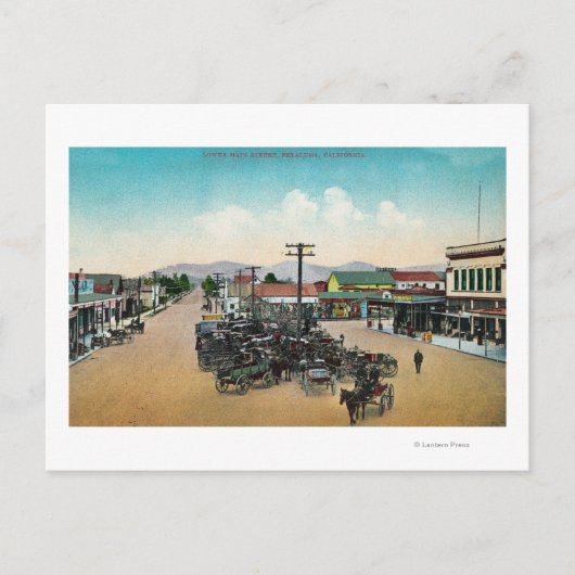 Lower Main StreetPetaluma, CAの空中表示 ポストカード (正面)