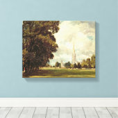 Lower Marsh Close, 1820からサリスベリー大聖堂 キャンバスプリント (インサイチュ (ウッドフロア))