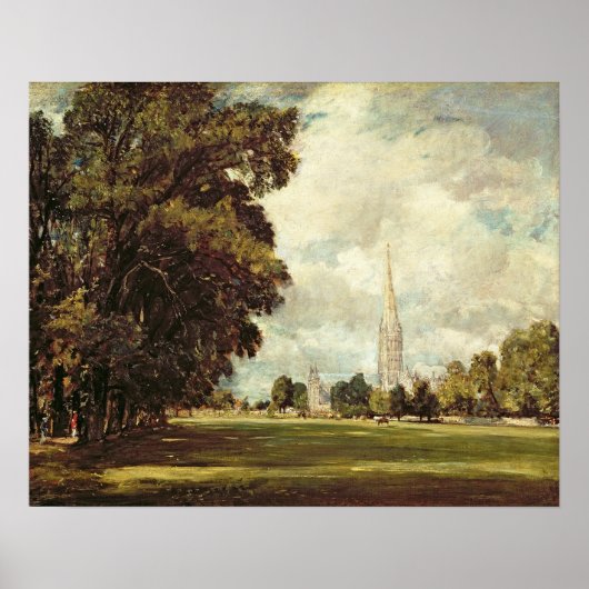 Lower Marsh Close, 1820からサリスベリー大聖堂 ポスター (正面)
