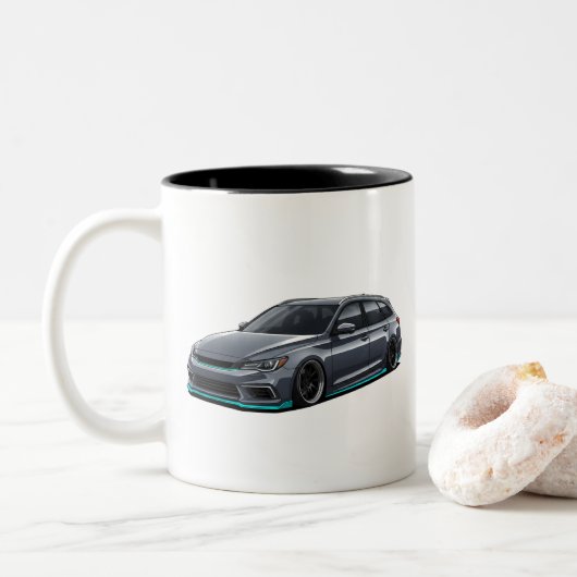 Lowered Stance JDM Car Bagged Tuner Culture Coffee ツートーンマグカップ (ドーナツ)