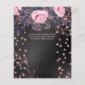 Lowest Budgetの結婚FLYERSブラックピンクの花 チラシ (裏面)