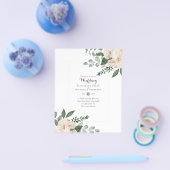 LOWEST BUDGETホワイトローズ結婚式招待状 チラシ (シングル)